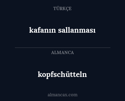 kopfschütteln - kafanın sallanması