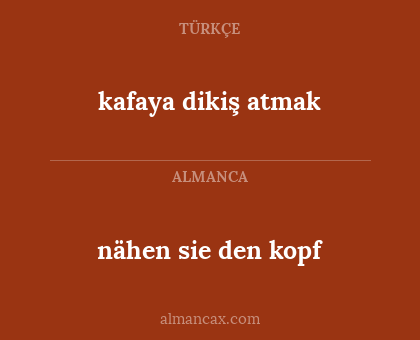 nähen sie den kopf - kafaya dikiş atmak