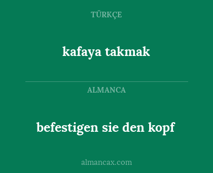 kafaya takmak - befestigen sie den kopf