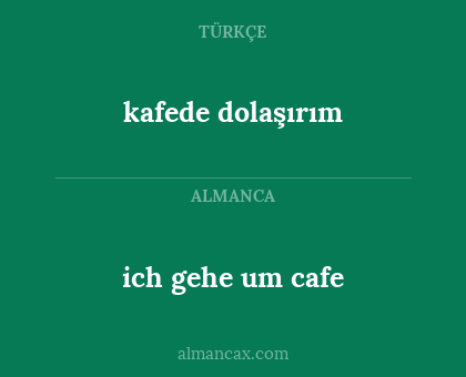 kafede dolaşırım - ich gehe um cafe