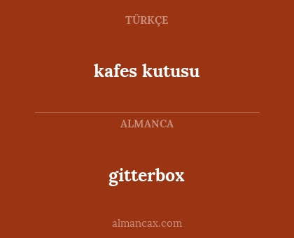 kafes kutusu - gitterbox