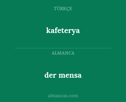 kafeterya - der mensa