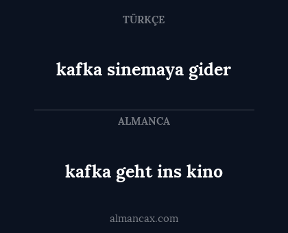 kafka sinemaya gider - kafka geht ins kino