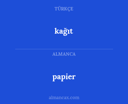 kağıt - papier