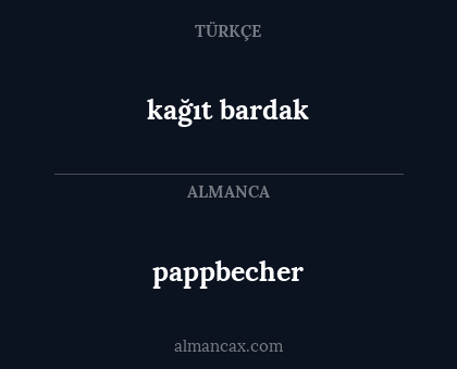 pappbecher - kağıt bardak