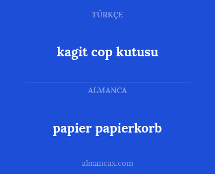 kagit cop kutusu - papier papierkorb