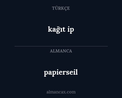 kağıt ip - papierseil