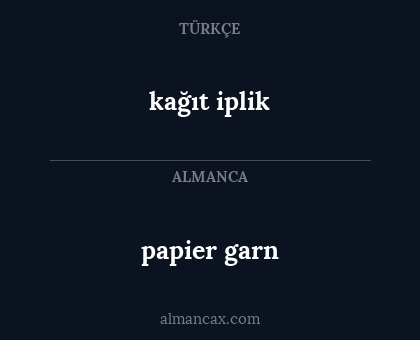 papier garn - kağıt iplik