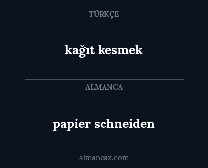 papier schneiden - kağıt kesmek