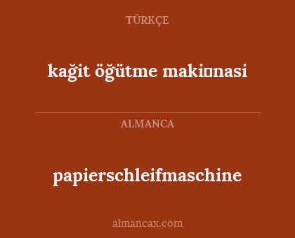 papierschleifmaschine - kağit öğütme maki̇nasi