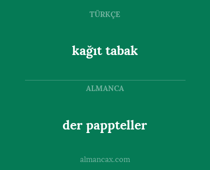 der pappteller - kağıt tabak