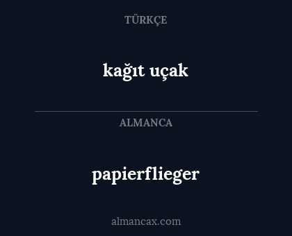 papierflieger - kağıt uçak