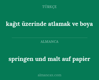 kağıt üzerinde atlamak ve boya - springen und malt auf papier