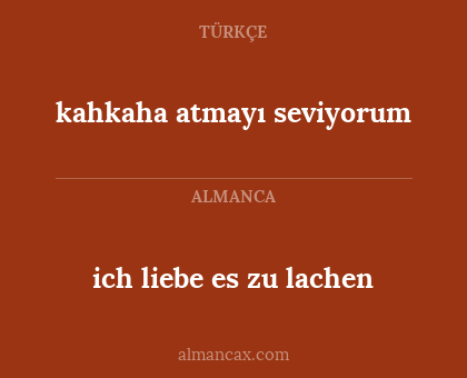 kahkaha atmayı seviyorum - ich liebe es zu lachen
