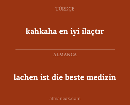 kahkaha en iyi ilaçtır - lachen ist die beste medizin
