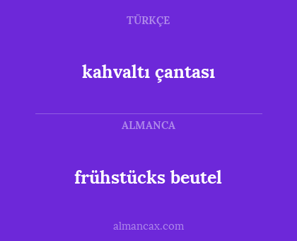 kahvaltı çantası - frühstücks beutel