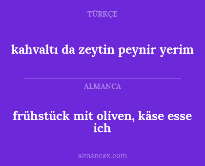 frühstück mit oliven, käse esse ich - kahvaltı da zeytin peynir yerim
