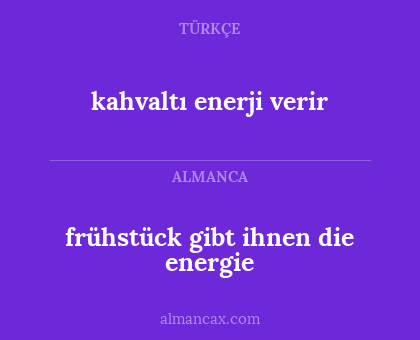 kahvaltı enerji verir - frühstück gibt ihnen die energie