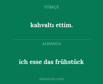 kahvaltı ettim. - ich esse das frühstück