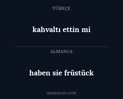 kahvaltı ettin mi - haben sie früstück