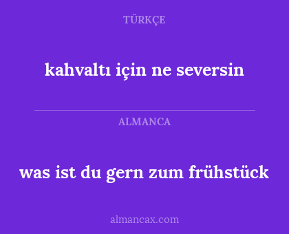 was ist du gern zum frühstück - kahvaltı için ne seversin
