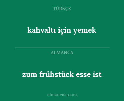 kahvaltı için yemek - zum frühstück esse ist