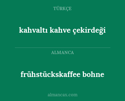 kahvaltı kahve çekirdeği - frühstückskaffee bohne