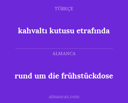 kahvaltı kutusu etrafında - rund um die frühstückdose