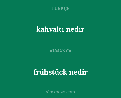 kahvaltı nedir - frühstück nedir