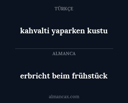 erbricht beim frühstück - kahvalti yaparken kustu