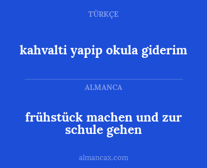kahvalti yapip okula giderim - frühstück machen und zur schule gehen