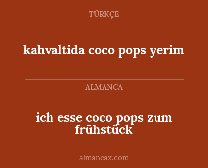 ich esse coco pops zum frühstück - kahvaltida coco pops yerim