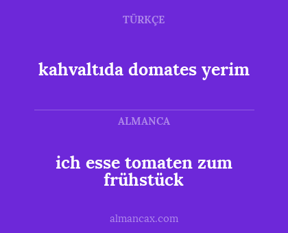 kahvaltıda domates yerim - ich esse tomaten zum frühstück