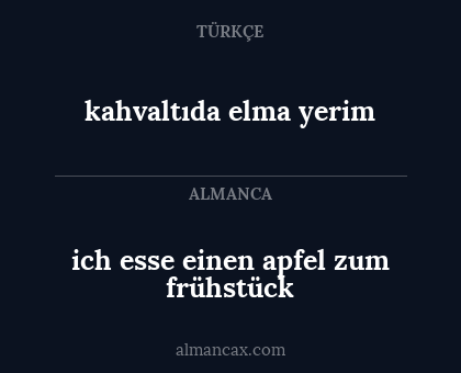 kahvaltıda elma yerim - ich esse einen apfel zum frühstück