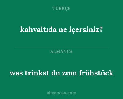 was trinkst du zum frühstück - kahvaltıda ne içersiniz?