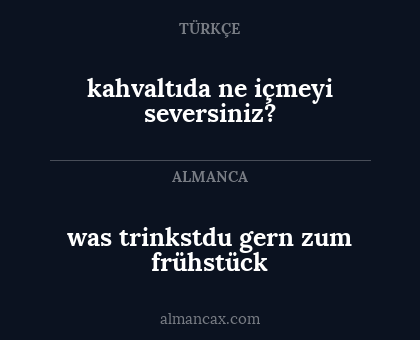 was trinkstdu gern zum frühstück - kahvaltıda ne içmeyi seversiniz?