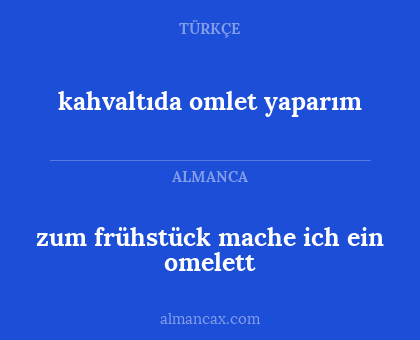 kahvaltıda omlet yaparım - zum frühstück mache ich ein omelett