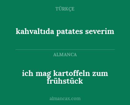 ich mag kartoffeln zum frühstück - kahvaltıda patates severim
