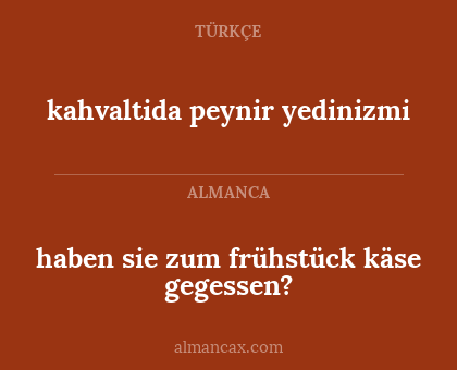 kahvaltida peynir yedinizmi - haben sie zum frühstück käse gegessen?