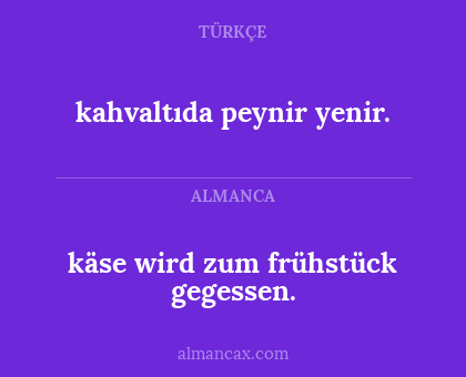 käse wird zum frühstück gegessen. - kahvaltıda peynir yenir.