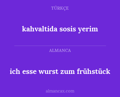 kahvaltida sosis yerim - ich esse wurst zum frühstück