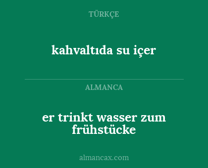 er trinkt wasser zum frühstücke - kahvaltıda su içer