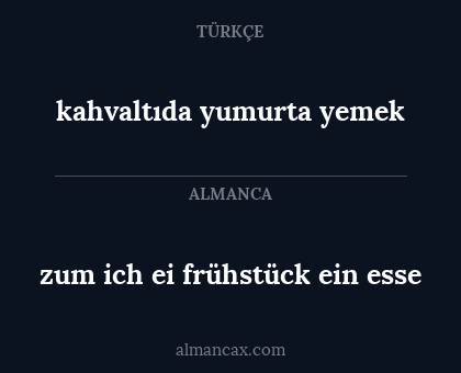 zum ich ei frühstück ein esse - kahvaltıda yumurta yemek