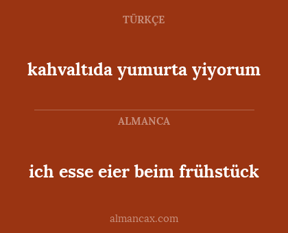 kahvaltıda yumurta yiyorum - ich esse eier beim frühstück