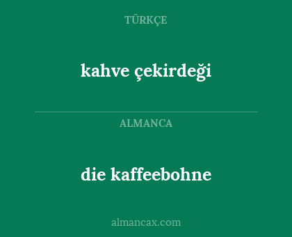 die kaffeebohne - kahve çekirdeği