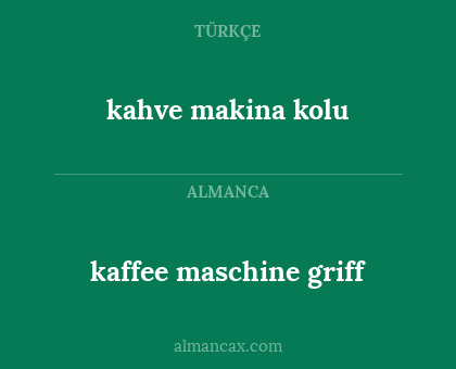 kahve makina kolu - kaffee maschine griff