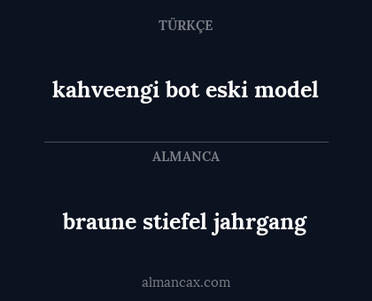 kahveengi bot eski model - braune stiefel jahrgang