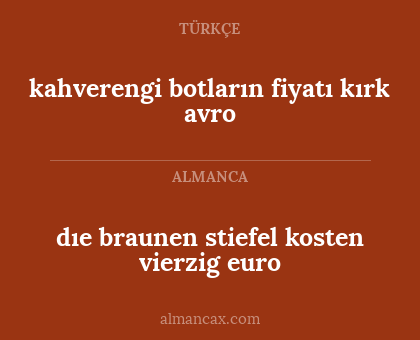 dıe braunen stiefel kosten vierzig euro - kahverengi botların fiyatı kırk avro