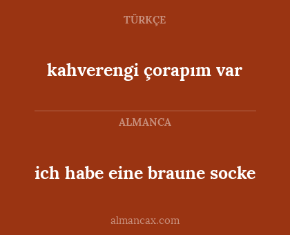 kahverengi çorapım var - ich habe eine braune socke