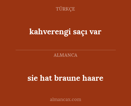 sie hat braune haare - kahverengi saçı var